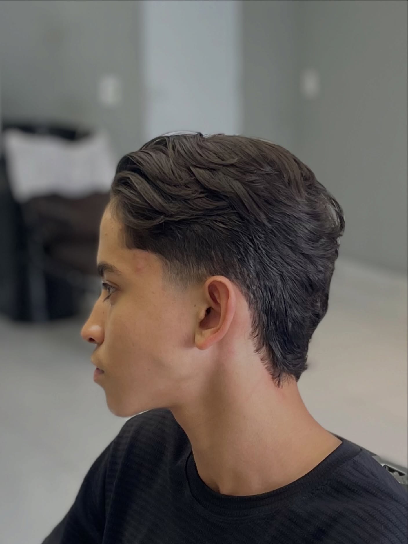 Detalhe da pele cuidada de cliente da barbearia